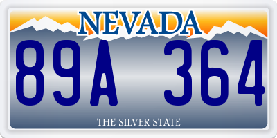 NV license plate 89A364
