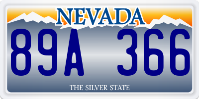 NV license plate 89A366