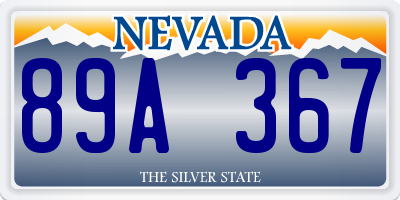NV license plate 89A367