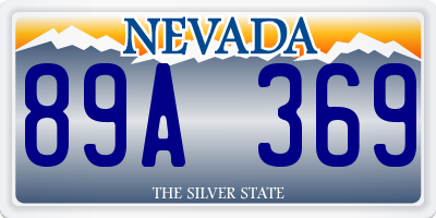 NV license plate 89A369