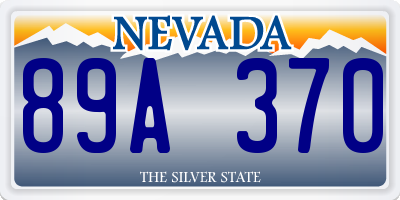 NV license plate 89A370