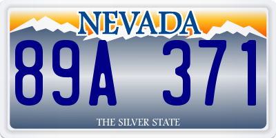 NV license plate 89A371