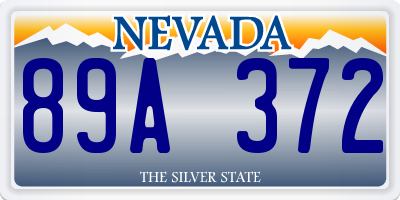 NV license plate 89A372