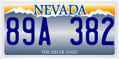 NV license plate 89A382