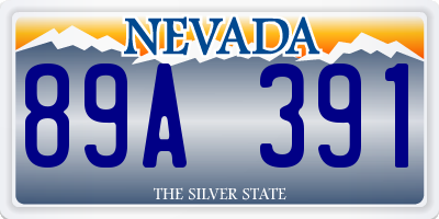 NV license plate 89A391