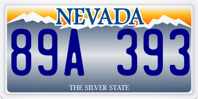 NV license plate 89A393