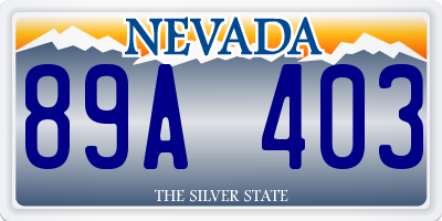 NV license plate 89A403