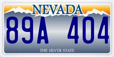 NV license plate 89A404