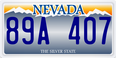 NV license plate 89A407