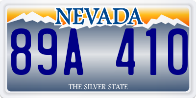 NV license plate 89A410