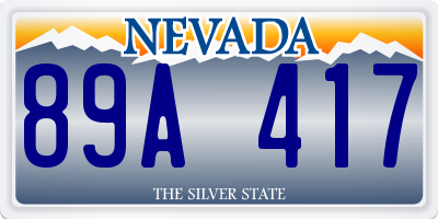 NV license plate 89A417