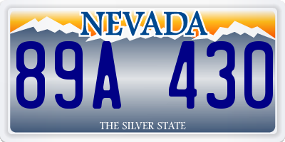NV license plate 89A430