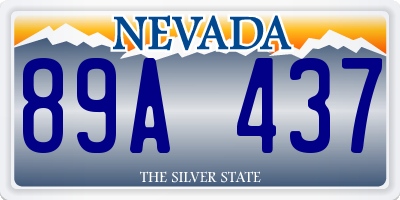 NV license plate 89A437