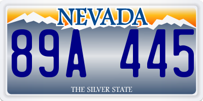 NV license plate 89A445