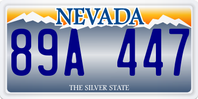 NV license plate 89A447