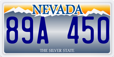 NV license plate 89A450