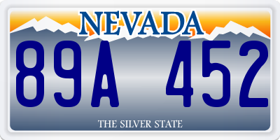 NV license plate 89A452