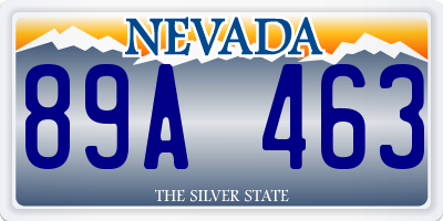 NV license plate 89A463