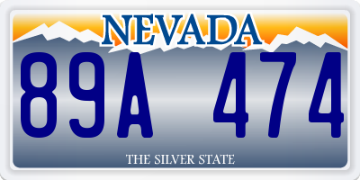 NV license plate 89A474