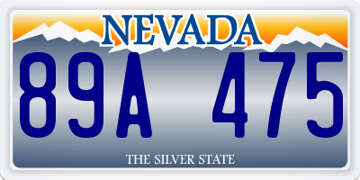 NV license plate 89A475