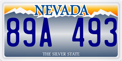 NV license plate 89A493