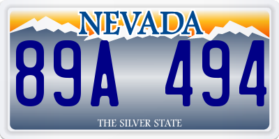 NV license plate 89A494