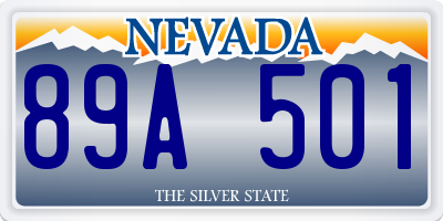 NV license plate 89A501
