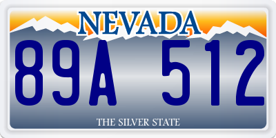 NV license plate 89A512