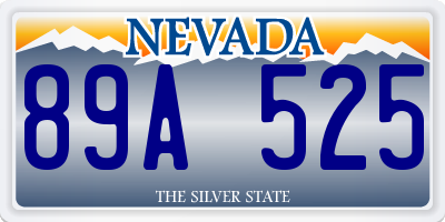 NV license plate 89A525