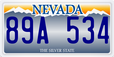 NV license plate 89A534