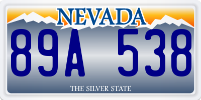 NV license plate 89A538