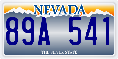 NV license plate 89A541