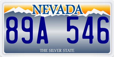 NV license plate 89A546