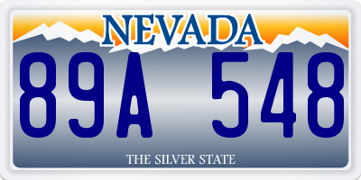NV license plate 89A548