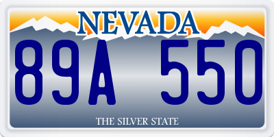 NV license plate 89A550