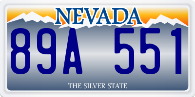 NV license plate 89A551