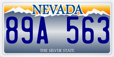 NV license plate 89A563