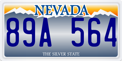 NV license plate 89A564