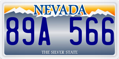 NV license plate 89A566