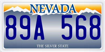 NV license plate 89A568