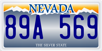 NV license plate 89A569