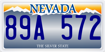 NV license plate 89A572