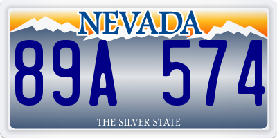 NV license plate 89A574