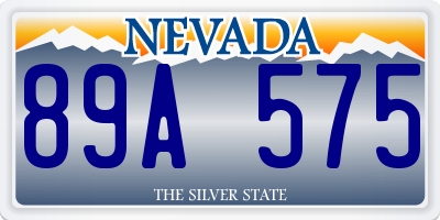 NV license plate 89A575