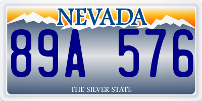 NV license plate 89A576