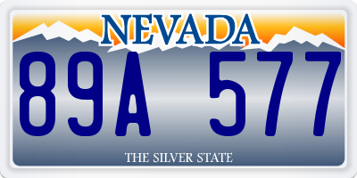NV license plate 89A577