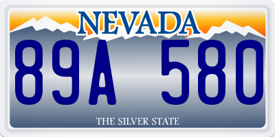 NV license plate 89A580