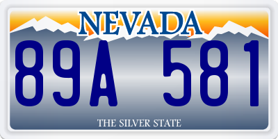 NV license plate 89A581