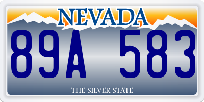 NV license plate 89A583