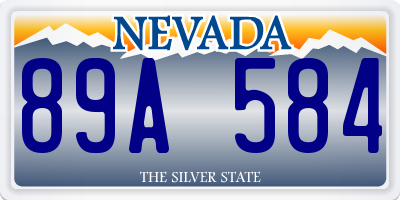 NV license plate 89A584